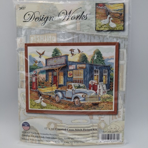 Design Works‎ Bait and Tackle Counted Cross Stitch Kit No. 3437 Truck Geese